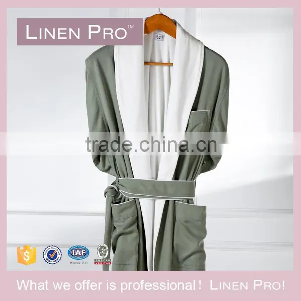 LinenPro 400GSM Terry Cloth Hotel Bathrobe Hooded 100% Cotton Bathrobe for Men photo-4