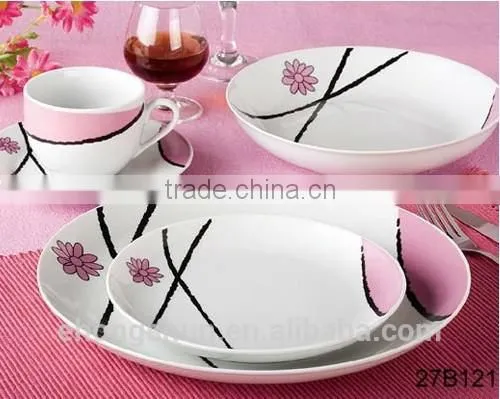 20pcs High Grade Ceramic Plain White Dinner Set, Modern Dinnerware for Home Hotel Restaurant, Moon Plates Coupe Shape Ceramics photo-2