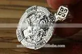 Silver 925 Russian Orthodox Round Icon Pendant. Burnished Silver