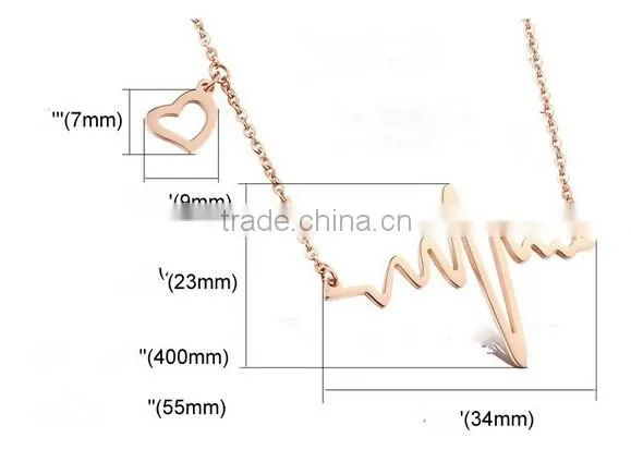 Electrocardiogram Rhythm Heart Beat Necklace Gift for Doctor Nurse photo-2