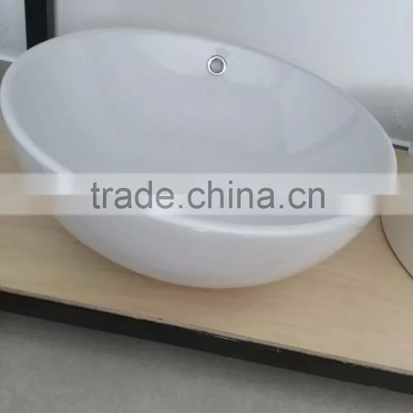 Ceramic Bathroom Art Basin Round Shape Single Hole White Clear Hot Sale wc Art Basin YB001 photo-4