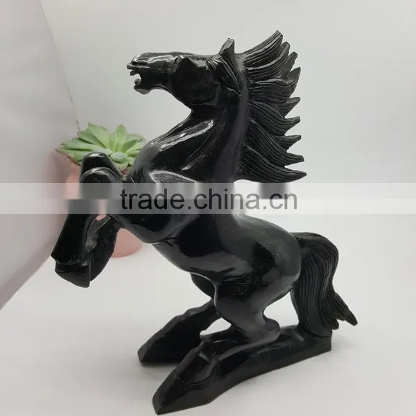 Obsidian Horse Sculpture Animal Carvings Office Ornaments photo-4