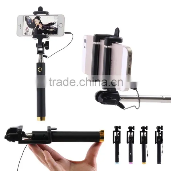 2015 Hot Portable in Pocket Flexible Walking Stick Selfie Stick With Wired Cheap Price