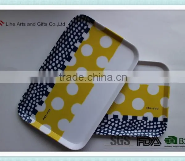 Personal Logo Print Rectangle Shape Plastic Melamine Cooking Plate photo-2