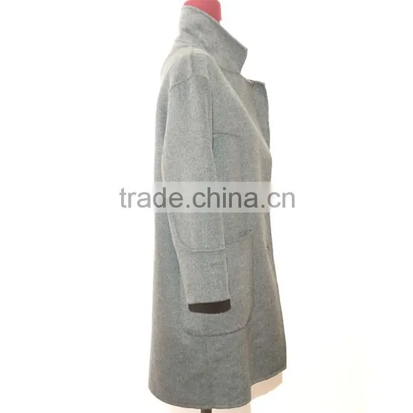 2016AW Ladies Women Fashion Long Woolen Coat Two Buckle photo-2