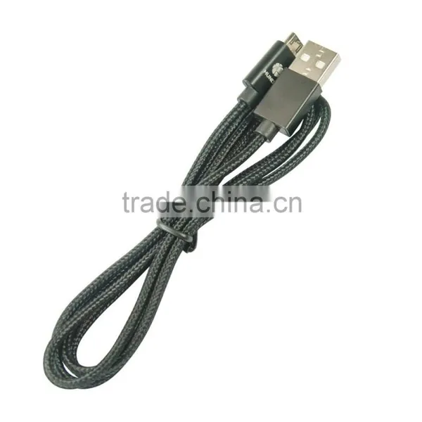 Black White Micro Nylon Braided Durable Data Transfer Charging Micro USB Cable for Android Mobile Phone photo-3