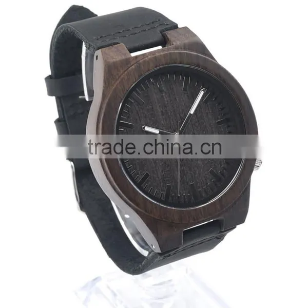 Eco-friendly Handmade Genuine Men Wrist Watch Sandalwood Quartz Watches photo-5