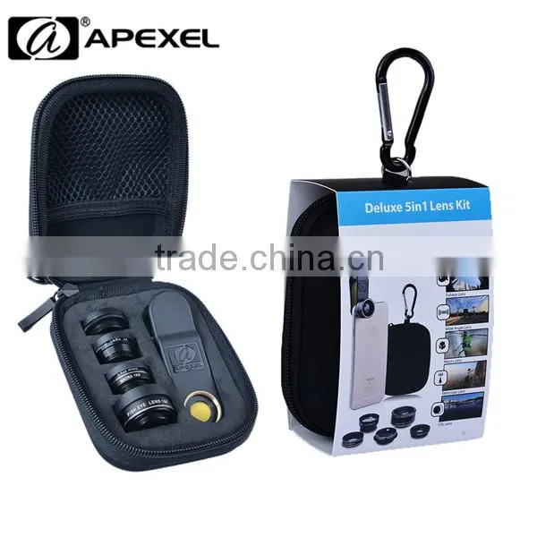 External Camera Lens for Android Phone 0.63x Wide Angle+15x Macro+198 Fisheye+2x Zoom+Filter 5 in 1 Phone Lens Kit photo-5