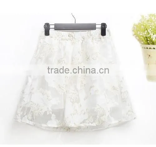 New Fashion Lady Elegant Women's High Elastic Waist Mini Pleated Puff Floral Printed Short Skirt photo-4
