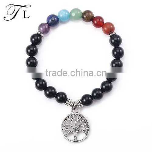 Stainless Steel and Natural Stone Beads Bracelet Men Jewelry Bracelet