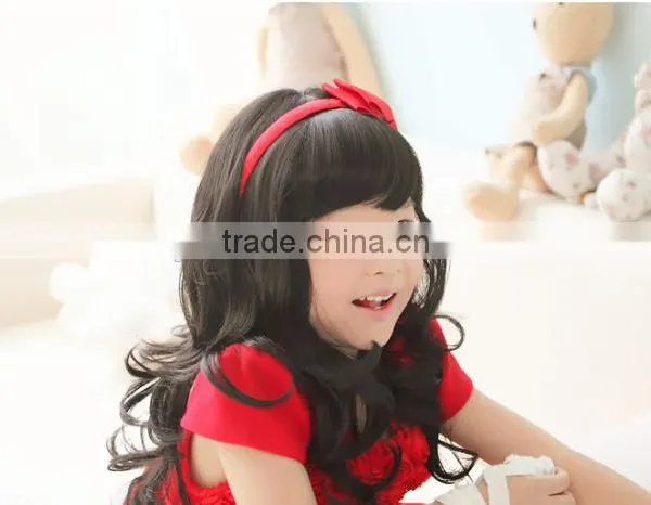 Wholesale Cheap Kids Synthetic Hair Wigs Sweety Little Girl Wavy Wigs With 2 Colors photo-4