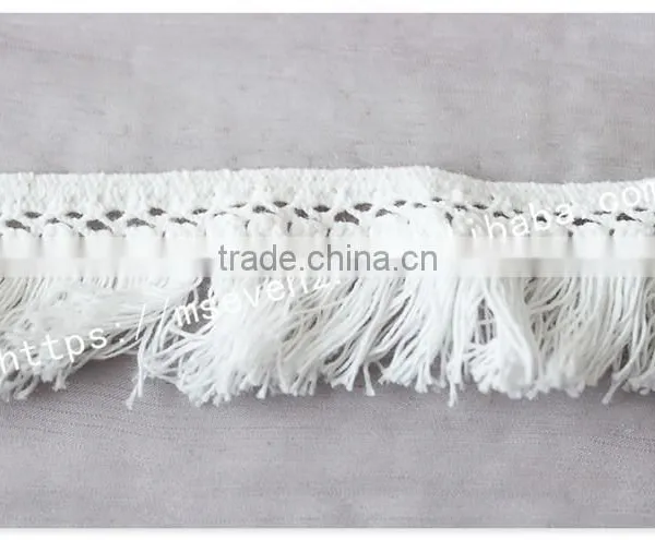 Customized Color 3.5cm Width Polyester Water Soluble Fringe Lace Trim for Gament photo-2