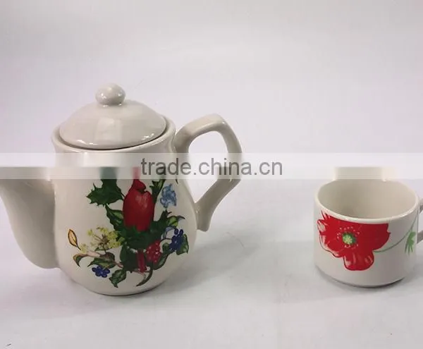 Fashion Style Ceramic Water Bottle Ceramic Flower Pot Painting Designs Ceramic Kettle With Ear Handle Ceramic Tea Pot