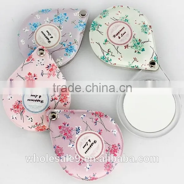 Pu Leather Folding Cosmetic Mirror photo-2