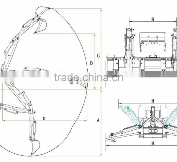 Hot Sale Biggest Huge Type Tractor PTO Use Hydraulic 180 Degree Swing Back Hoe Back Digger Excavator Lw-12 With CE Certification photo-6