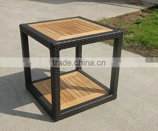 Square Outdoor Teakwood Table Wicker Furniture photo-2