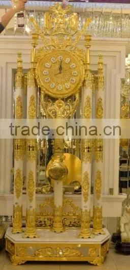 Luxury Retro 24K Gold Plated Wall Clock, Classic Wall Decorative Hanging Brass Angel Clock photo-3