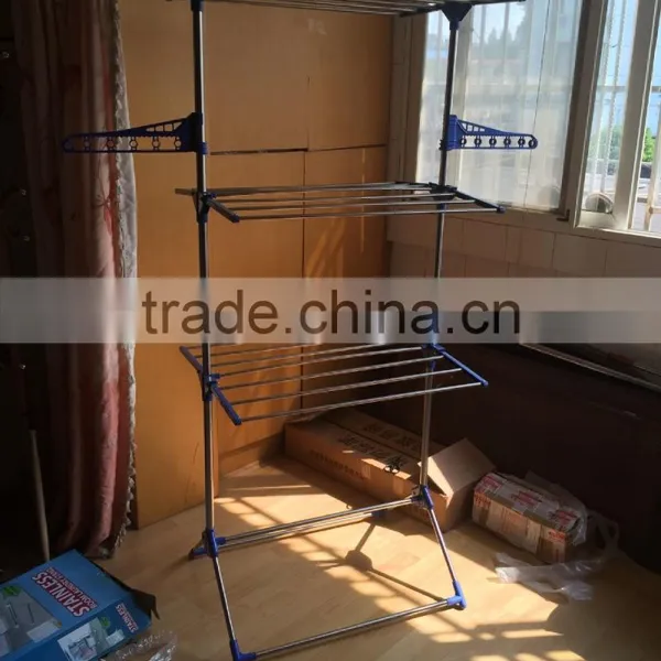 Living Room Triangle Foot Clothes Rack and Hangers photo-2
