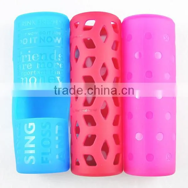 Hot Sale Eco-friendly Food Grade Embossed LOGO Molding Sports Silicone Sleeves for Glass Bottles photo-6