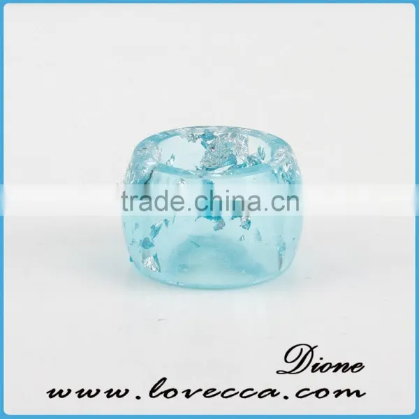 Preserved Flowers in Resin , Handmade Jewelry Dried Flower Resin Rings , Blue Eco-resin Ring photo-2