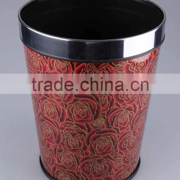 Plastic Trash Can Stainless Steel Rubbish Bin Household Garbage Can photo-4