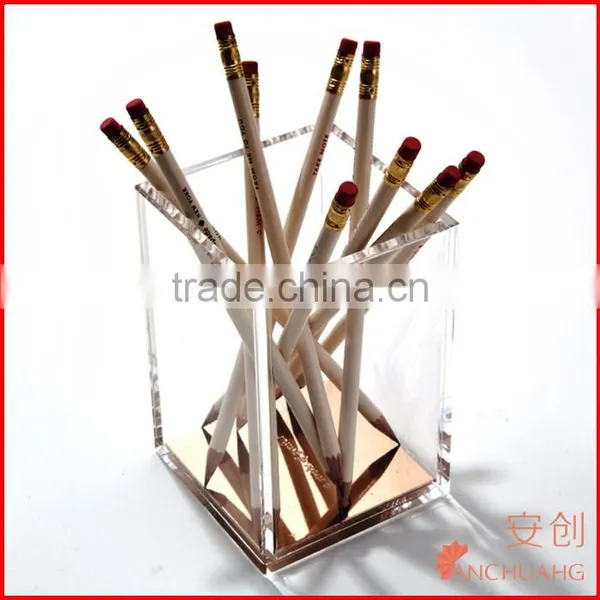 Cube Acrylic Pencil Cup Pen Holder photo-2