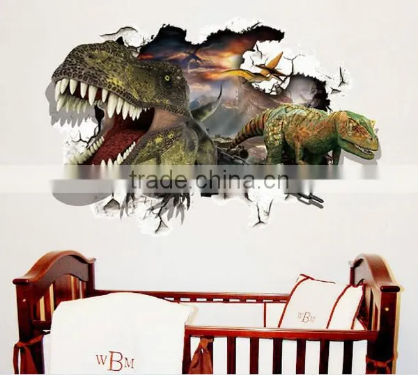 3D Real Dinosaur Drawing , Adhesive 3D Wall Paper , Wall Sticker photo-3
