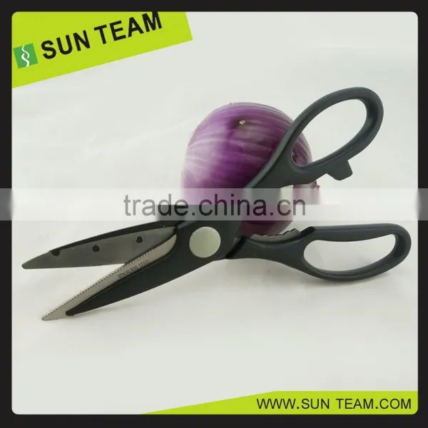 SK029 8-1/4"Popular Stainless Steel Black Handle Kitchen Scissors photo-2