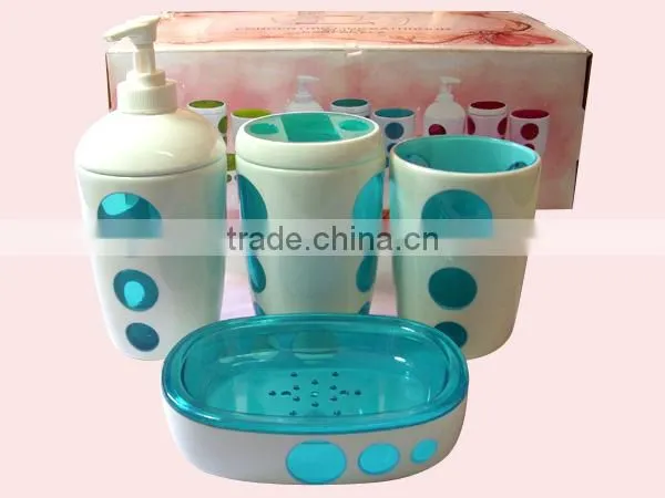 New Style Modern Design 4pcs Plastic Bathroom Accessory Set photo-2