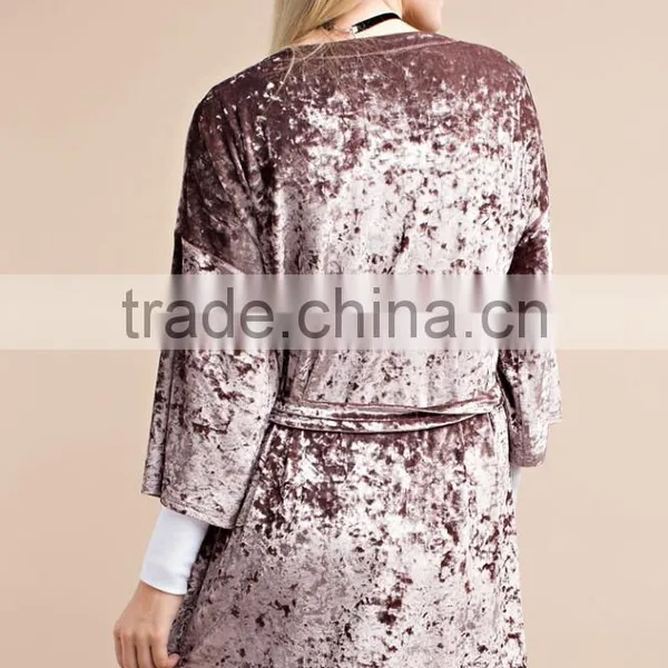 Fashion Party Wear 2017 New Arrivals Style Trendy Blouses Ladies Short Cardigan Super Soft Solid Velvet Clothing Wholesale photo-4