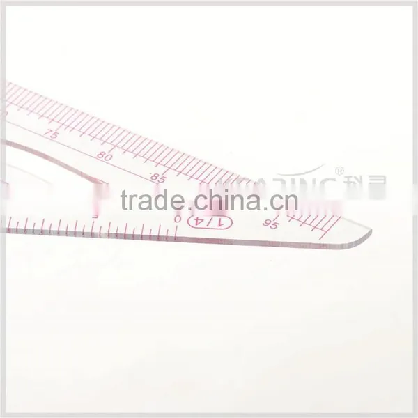 Kearing Sanwich Line Triangle Scale Ruler, 1/4 & 1/5 Scale for Fashion Design, High Quality Ruler for Sewing Market #8545 photo-3