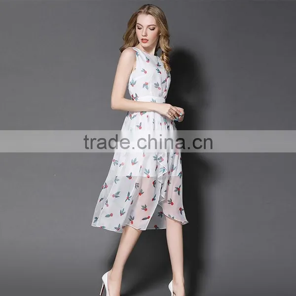 Maxnegio Women Casual One Piece Dress in Floral Print Sexy Slit Maxi Topshop Ruffle Dress photo-4