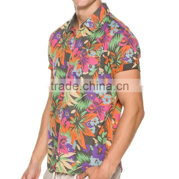 Wholesale Coconut Tree Mens Shirt, Hawaiian Shirt China Factory photo-3