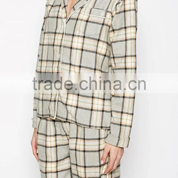 Plaid Cotton Set in Pajamas Women Photos photo-3