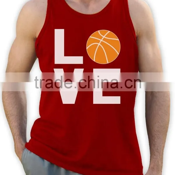 Mens 95% Polyester 5% Spandex Printing Sport Tank Top photo-2