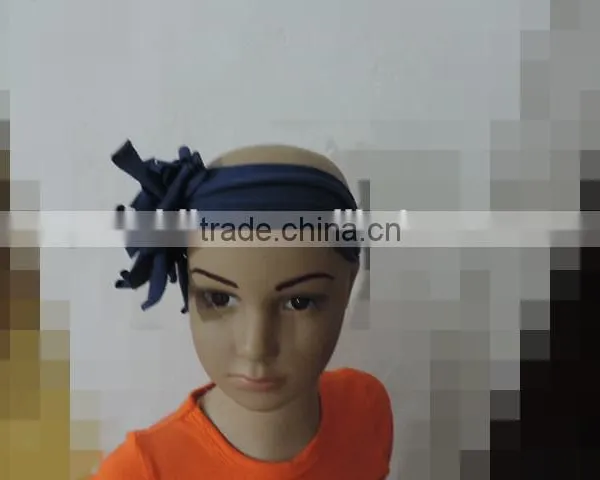 Cotton 2016 Latest Soft Baby Headband Flower Hair Band for Girls Cheap Blue Girls Boutique Hairwear photo-2