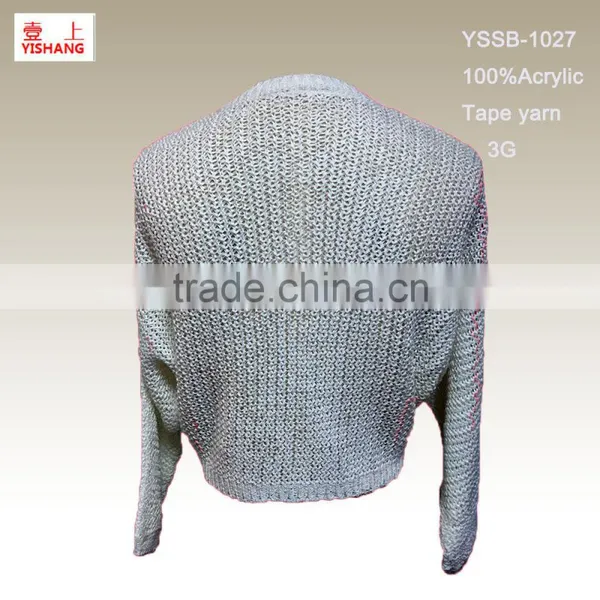 Hollow Sweater 100%Acrylic Tape Yarn Lady Top Sweater Fashion Dress photo-2