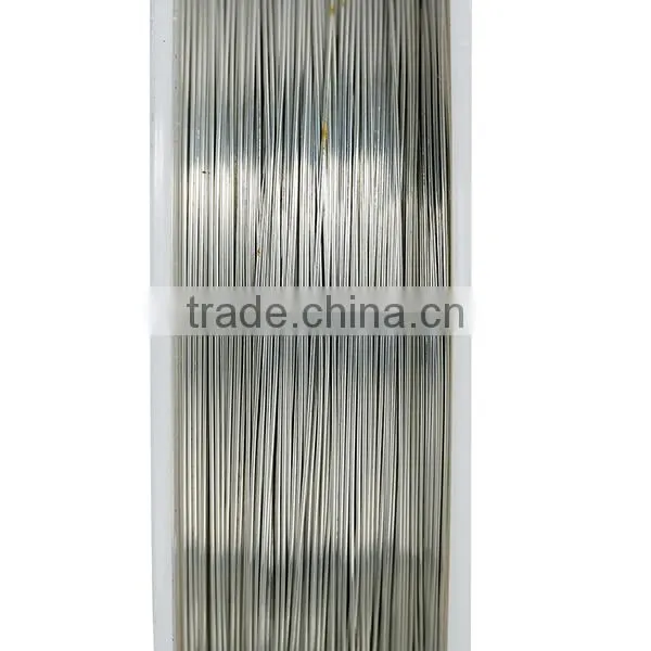 Copper Beading Wire Thread Cord Round Silver Tone 0.25mm Dia. , 2 Rolls photo-2