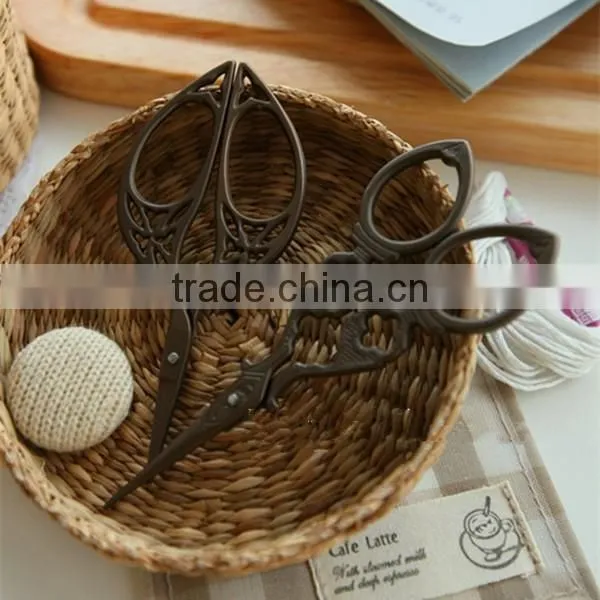 Vintage Bronze Scissor Hollow Scissors Handmade Art Sewing Scissor photo-6