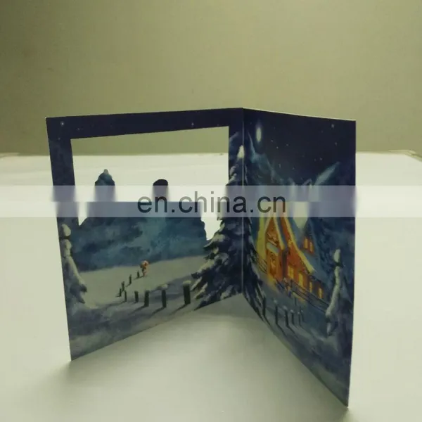 Factory Low Price Musical Led Light Custom Christmas Greeting Cards With Battery photo-5