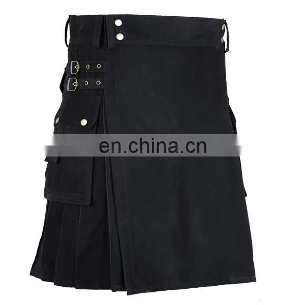 Active Men Black Utility Working Kilt