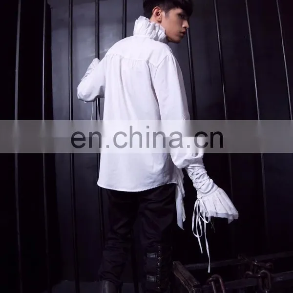 Gothic Victorian Men's Frilled Long Sleeve Shirt photo-6