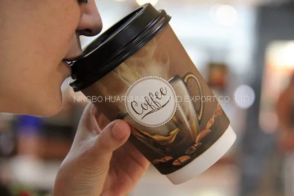 Disposable Paper Coffee Cups With Lids 12oz Double Walled Sturdy Stylish Design Paper Coffee Cup photo-3