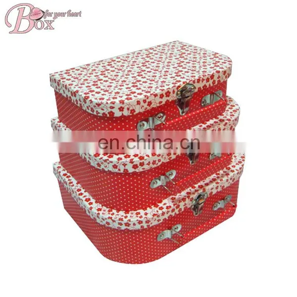 Medium-sized Personality Paperboard Customize Design Cute Suitcase Whole Printing Gift Boxes With Handle photo-2