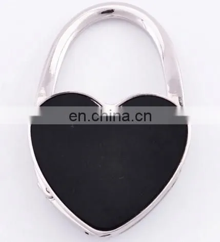 Cute Black Heart Mini Holder Lady Handbag Lock Hook Holder