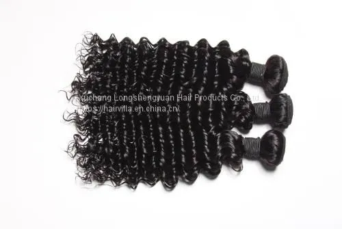 8A Brazilian Deep Wave 4 Bundles Human Virgin Hair Weave HAIRVILLA HAIR photo-2