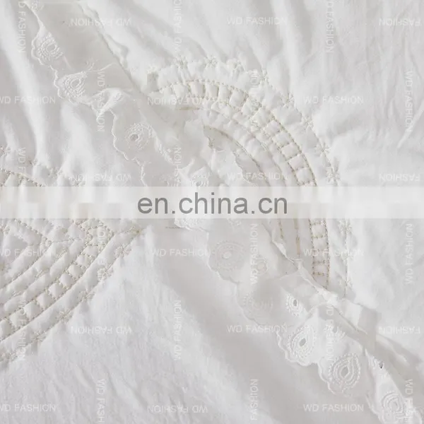 Stable Quality Fabric Bed Cover Quilt Bedspread Embroidery Lace Bedding Set 100% Cotton photo-7