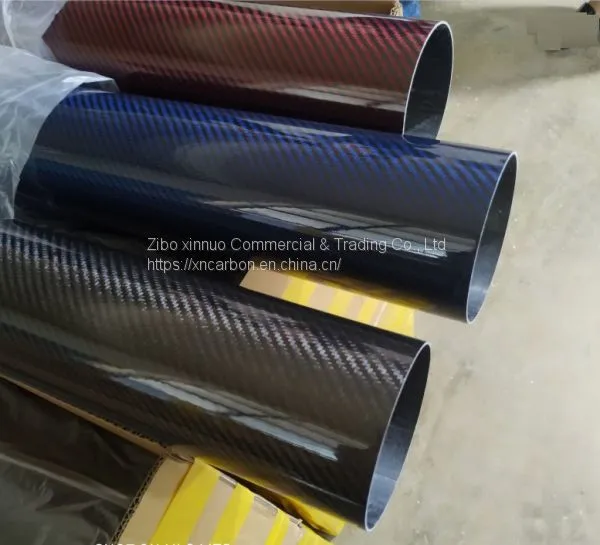 102mm 4 Inch Diameter Black Red Blue Color Real Carbon Fiber Tube Pipe For Air Intake Muffler photo-3
