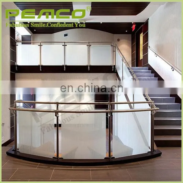 China Top 5 Glass Handrail Manufacturer Modern Design Stainless Steel Glass Railing Model Interior Stair Tempered Glass Railings photo-4