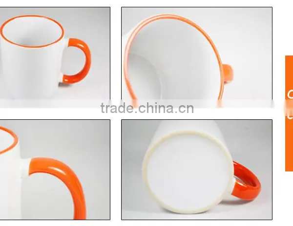 350ml Handle And Mouse Colorful Sublimation Coated White Drinking Mug photo-3